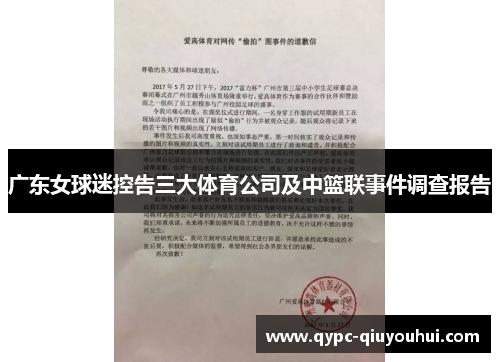 广东女球迷控告三大体育公司及中篮联事件调查报告
